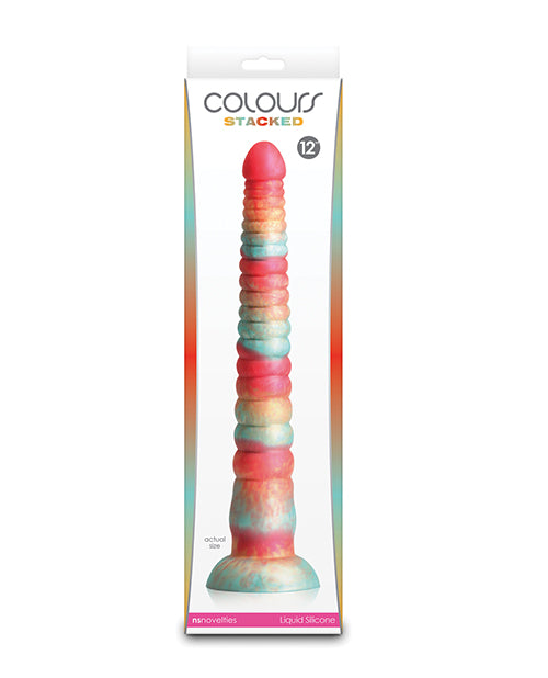 Colours Dildo Tri-Colored Satin Silicone 12 Inch for Realistic Sensation and Versatile Adult Play