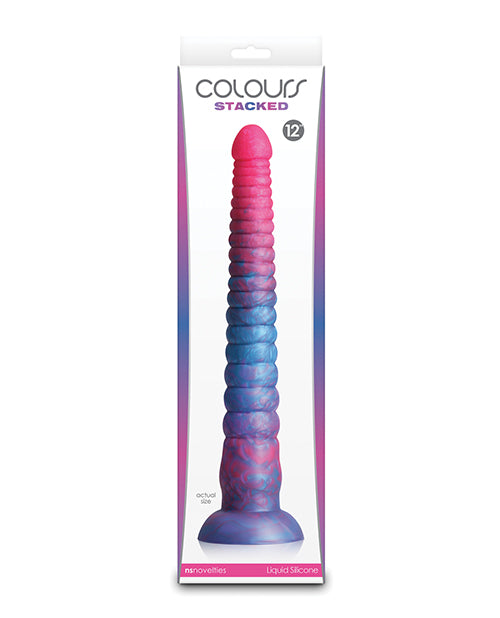 Colours Dildo Tri-Color Satin Silicone 12 Inch for Vibrant Visual Pleasure