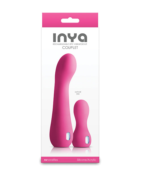 Inya Vibrator Set Curved G-Spot Vibrator Powerful Bullet with Gem Accents for Intimate Stimulation