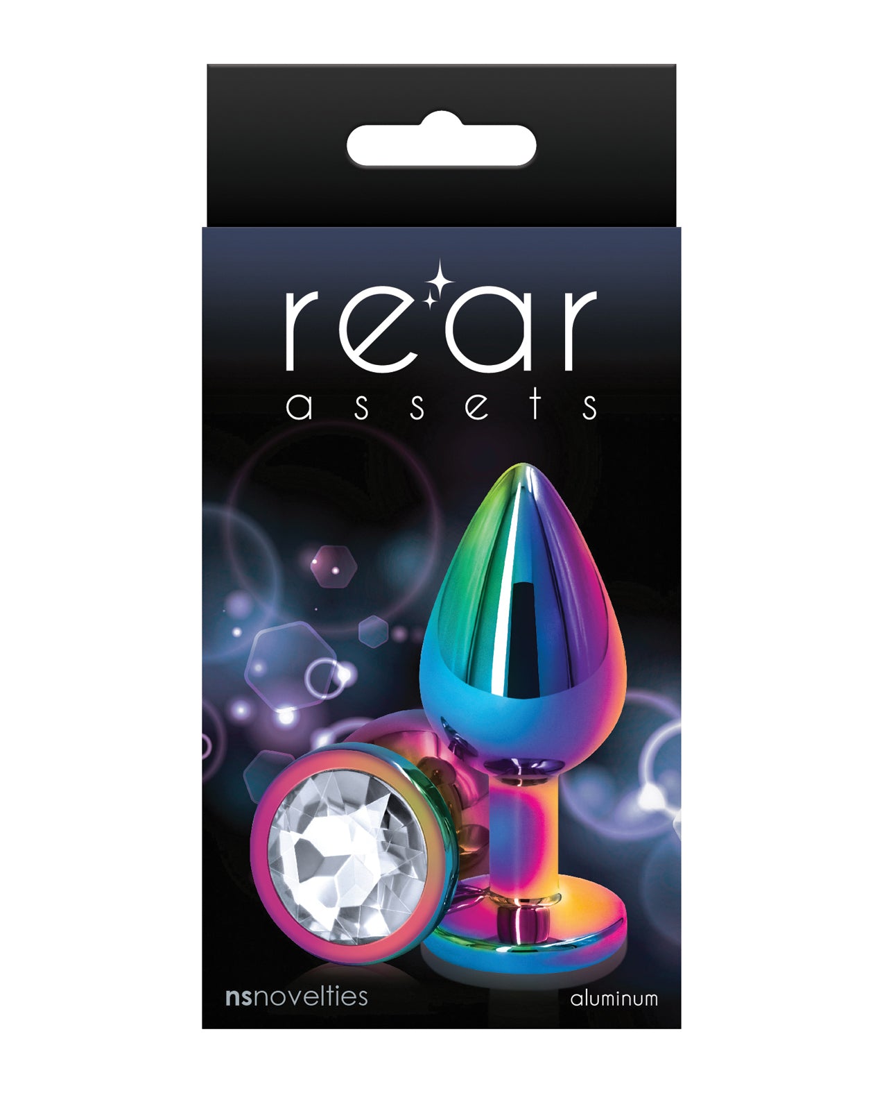 Rear Assets Anal Plug Chrome-Plated Lightweight Aluminum Clear Gem for Visual and Sensual Excitement