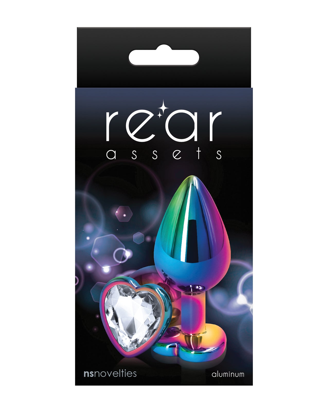 Rear Assets Anal Plug Chrome-Plated Medium Heart Design with Clear Crystal for Sensual Stimulation