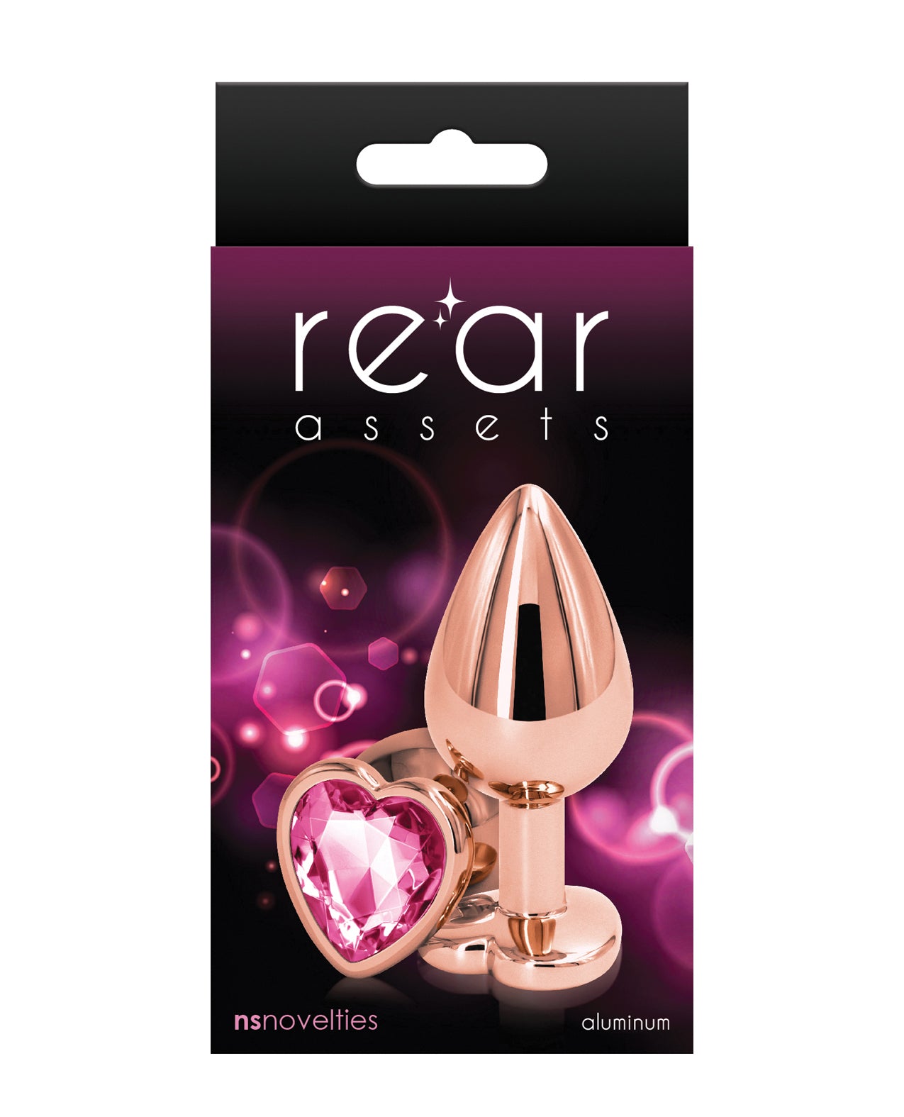 Rear Assets Anal Plug Rose Gold Heart Medium Design Lightweight Aluminum for Sensual Exploration
