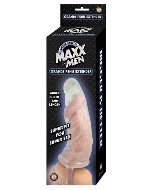 Maxx Men Penis Enhancement Clear Extender Veined Texture Ball Strap for Added Length and Stimulation