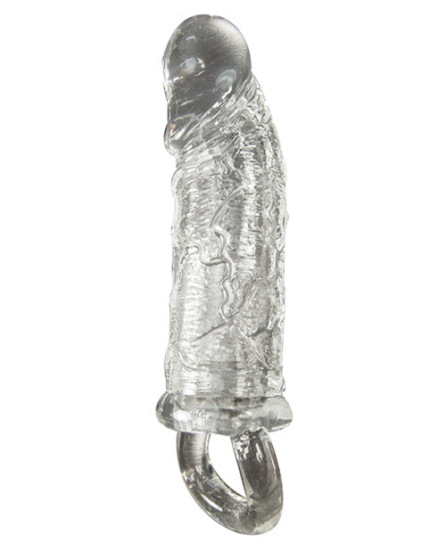 Maxx Men Grande Penis Extender Sleeve with Veined Texture – Clear