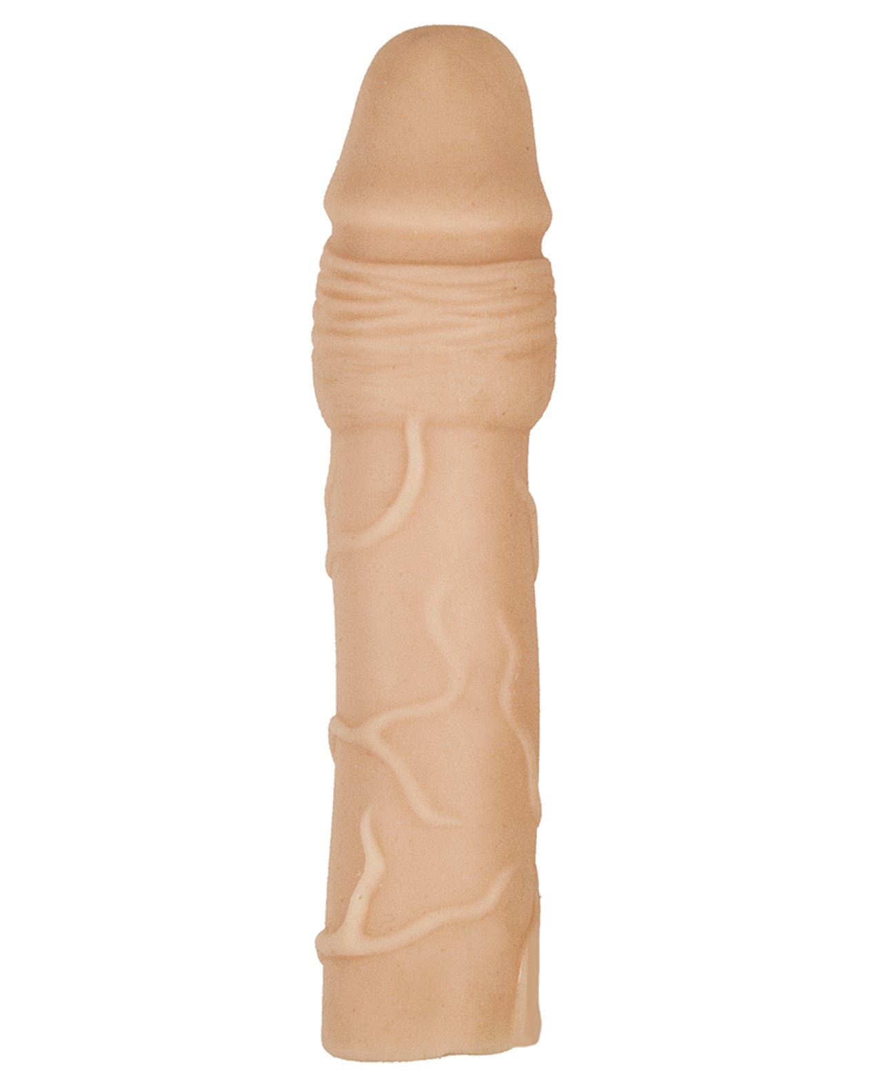 Natural Realskin Penis Extender Vibrating Sleeve with Adjustable Length
