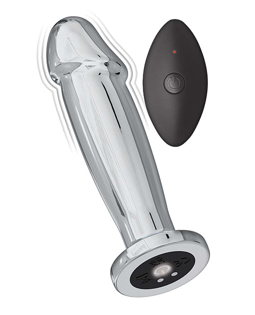 Remote Vibrating Metal Anal Plug with Wireless Control in Silver