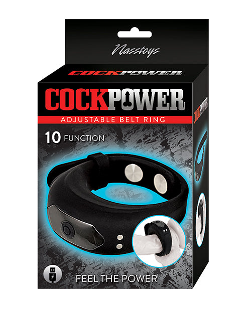 Nasstoys Penis Enhancement Cock Power Adjustable Belt Ring USB rechargeable for enhanced stamina and pleasure