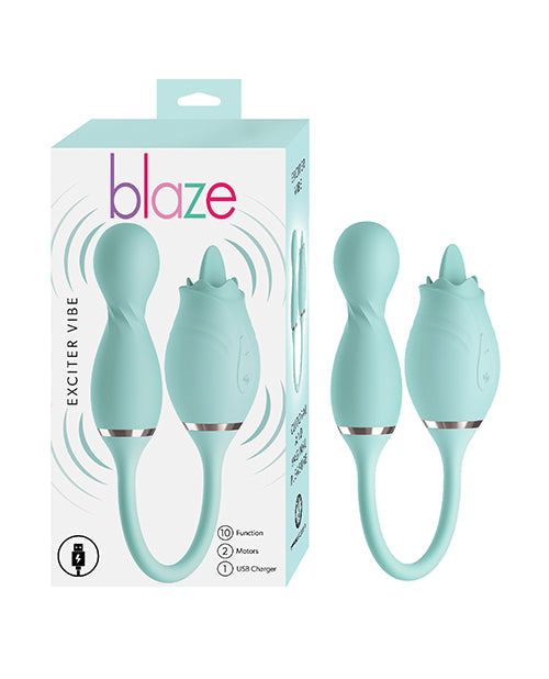 Blaze Stimulator Dual Motor Rechargeable Flicking Tongue Rotating G-Spot Vibe for Intimate Stimulation