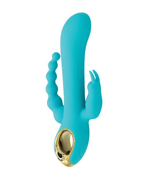 Like A Kitten Vibrator Aqua 3-in-1 Dual Motor Flexible Rabbit Ears for Triple Stimulation and Versatile Intimate Play