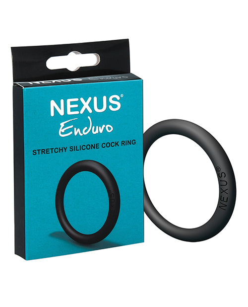 Nexus Penis Enhancement Black Silicone Cock Ring Stretchy Phthalate-Free for Longer Performance