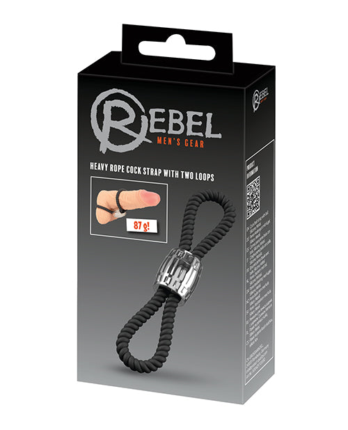 Rebel Penis Enhancement Double Loop Silicone Lasso with Adjustable Metal Weight for Erection Support