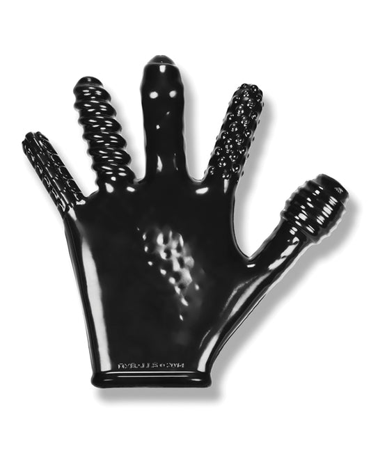 Oxballs Massage Glove Black Five Texture Prostate Stimulating Thumb for Enhanced Sensation