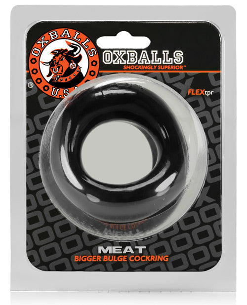 Oxballs Meat Black Padded Cock Ring for Enhancement and Comfort