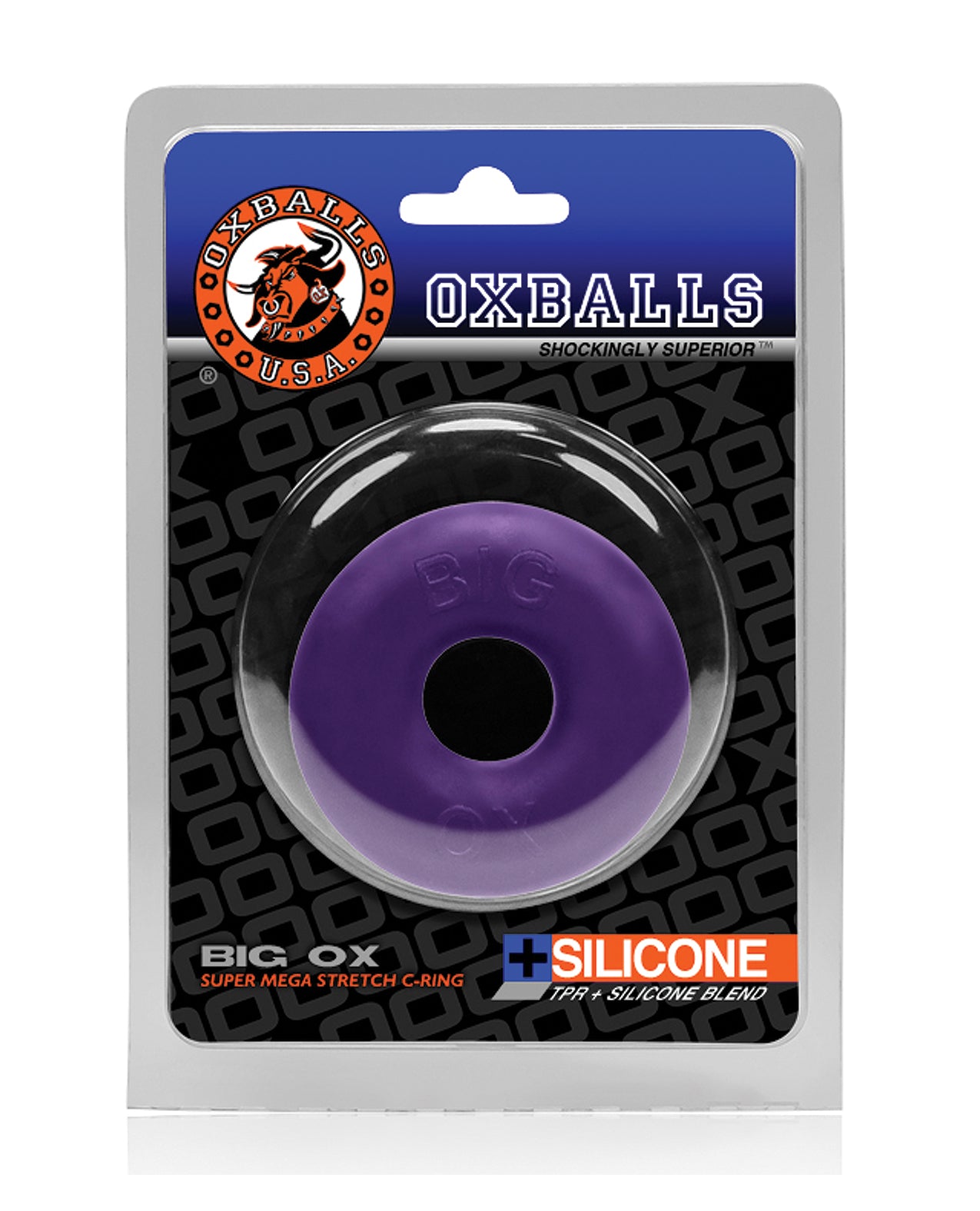 Oxballs Big Ox Cockring - Eggplant Ice Silicone with Thick Blubbery Design