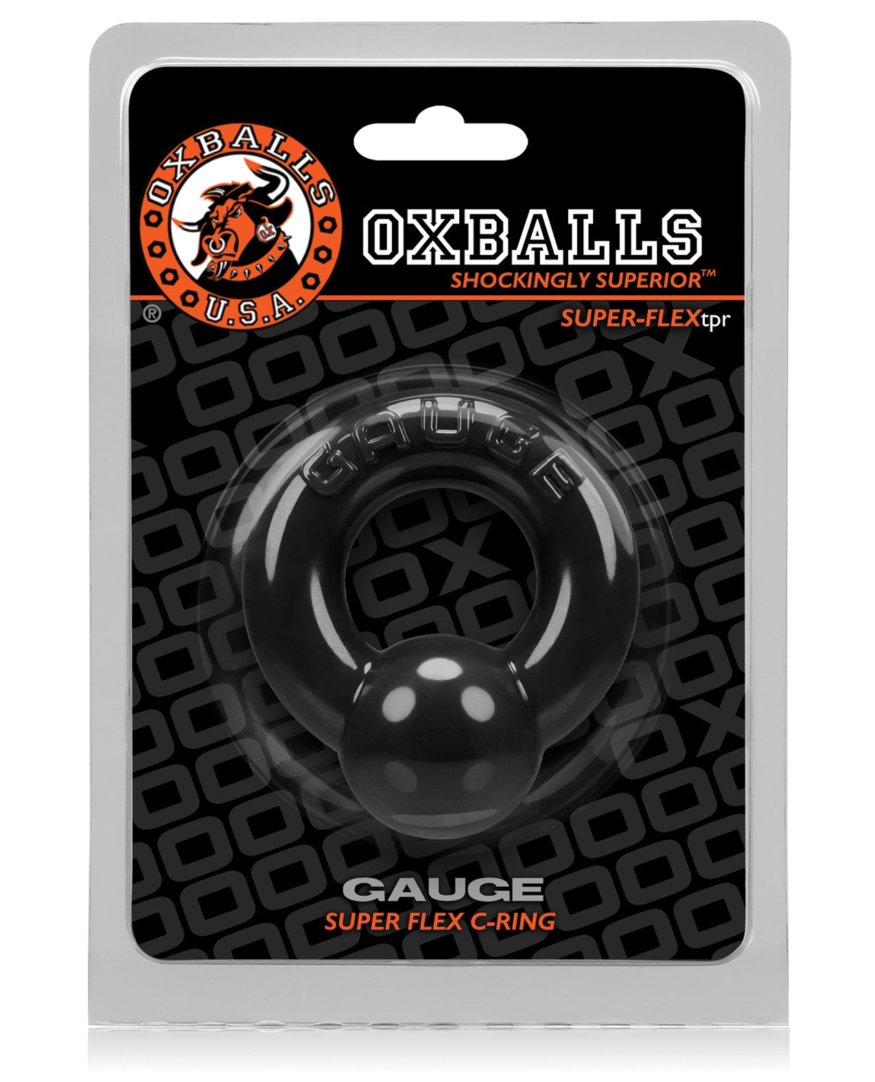 Oxballs Black Gauge Cockring with Soft Pressure Ball