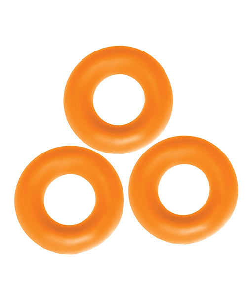 Oxballs Cock Rings Fat Willy 3 Pack Non-Roll Stretchy Flextpr Design for Enhanced Comfort