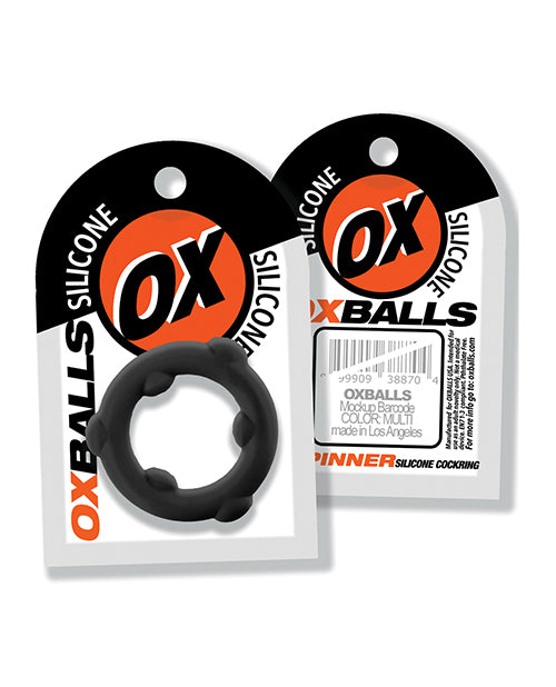 Oxballs Spinner Single Silicone Ring - Black Silicone Cock Ring