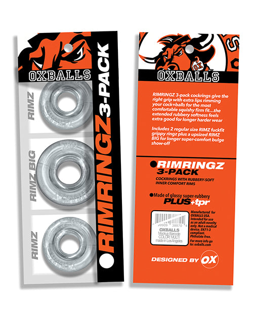 Oxballs Rimringz Multi Size 3 Pack Clear Cock Rings
