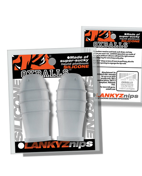 Oxballs Lankyz Clear Silicone Nip Suckers for Sensation Play