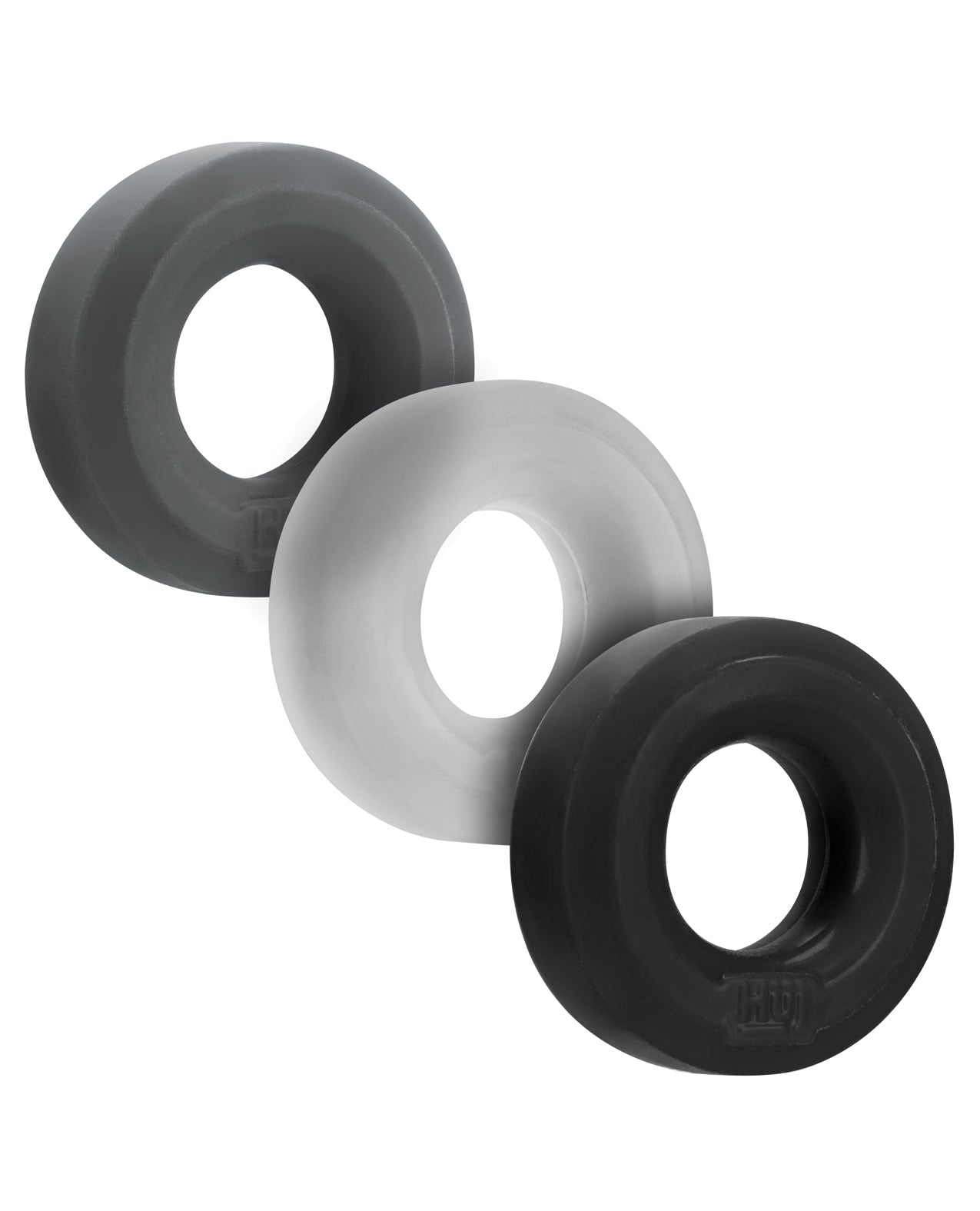 Hunky Junk Penis Enhancement C-Ring Multi Pack PLUS+silicone stretch groove design for comfortable support and versatile use