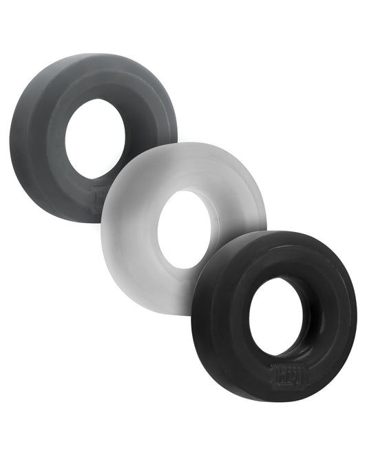 Hunky Junk Penis Enhancement C-Ring Multi Pack PLUS+silicone stretch groove design for comfortable support and versatile use