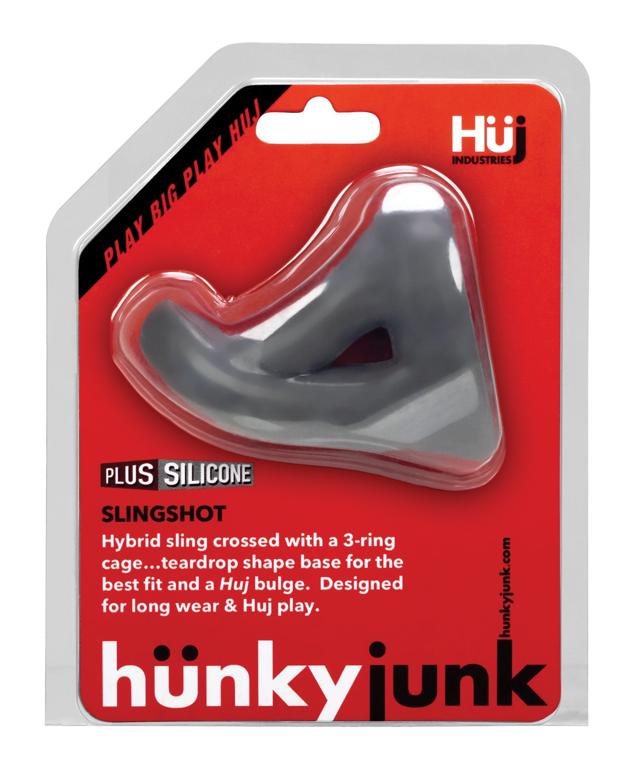 Hunky Junk Slingshot 3 Ring Teardrop Penis Sling with Ergonomic Fit – Stone