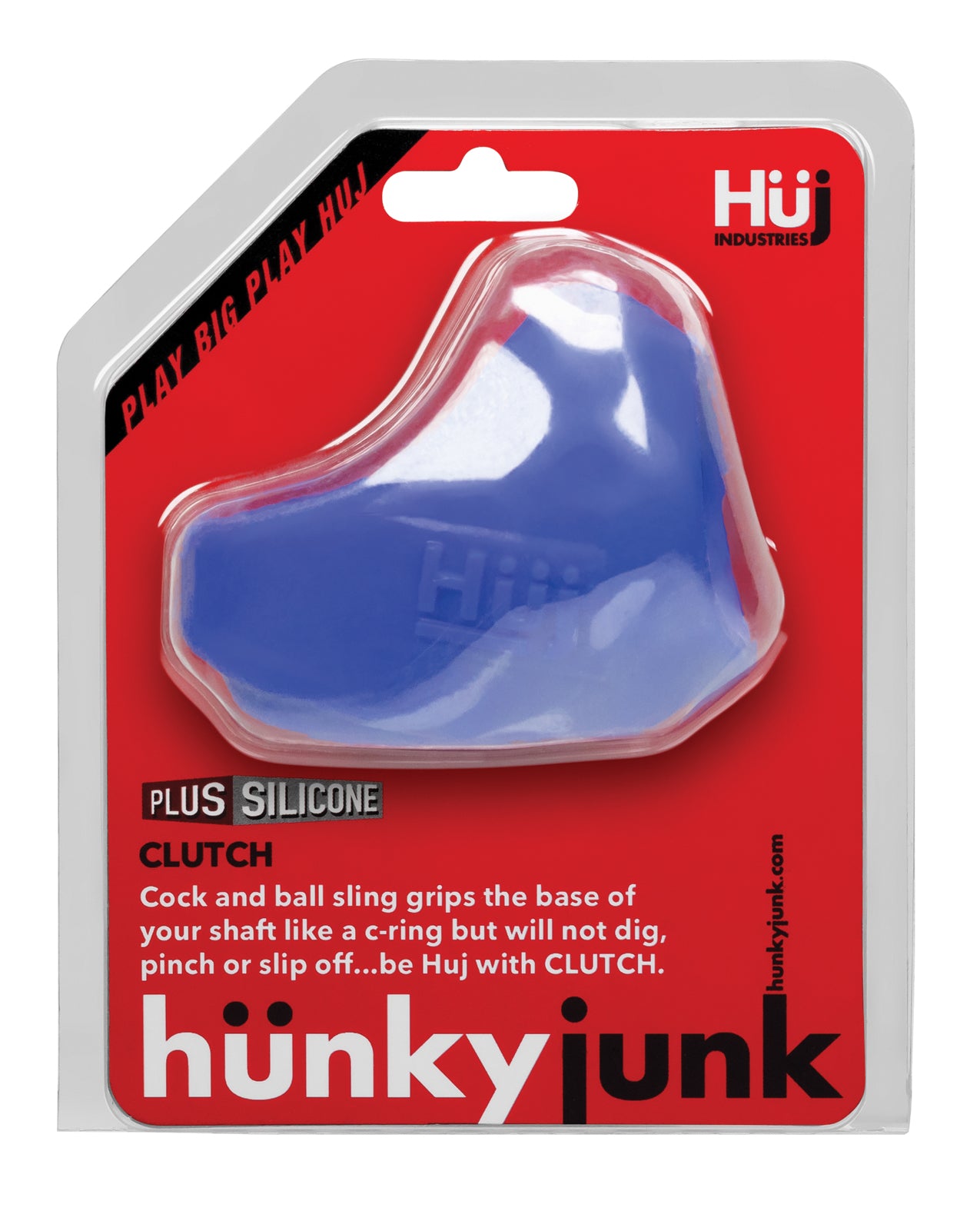 Hunky Junk Clutch Cock & Ball Sling in Cobalt with Plus+Silicone Support