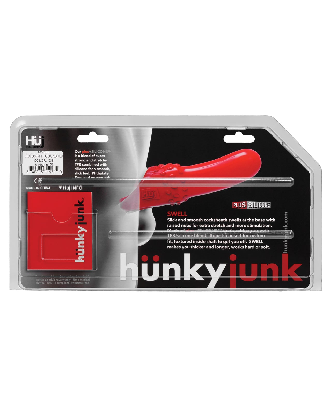 Hunky Junk Swell Adjustable Penis Sheath with Nubs & Fitted Insert