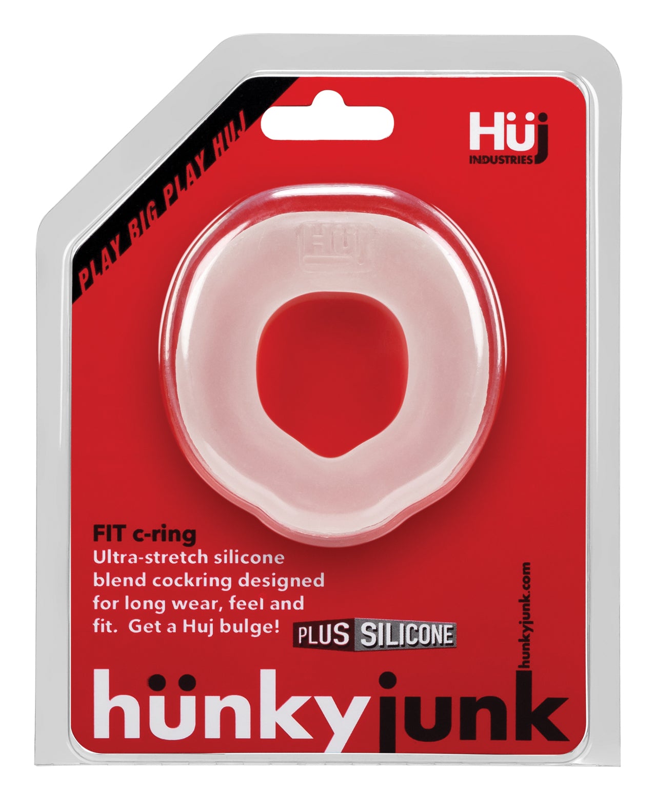 Hunky Junk Fit Ergo C Ring with Velvety Silicone in Ice
