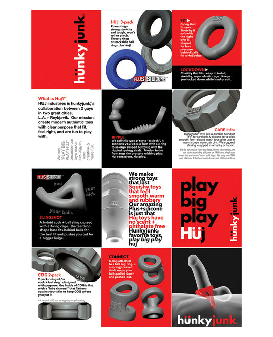 Hunky Junk Silicone Cock Ring with Flat Inner Groove and Versatile Design for Enhanced Comfort