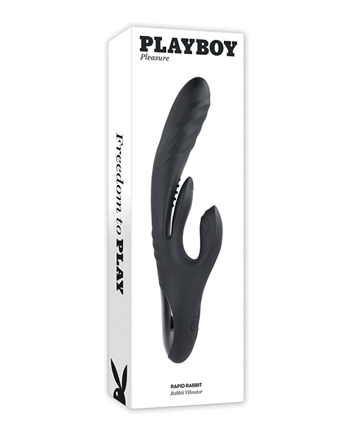 Playboy Rabbit Vibrator triple motor, thrusting shaft, and flapper stimulator for versatile intimate pleasure