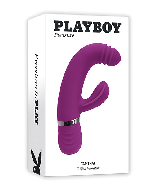 Playboy Vibrator with Deeply Curved Tip and Winged Clitoral Stimulator for Intense G-Spot and Clitoral Pleasure