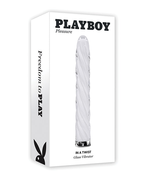 Playboy Stimulator Glass Vibrator Spiral Texture 10 Speeds Nonporous Design for Enhanced Stimulation
