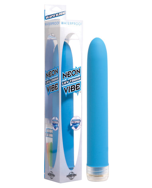 Neon Luv Touch Vibrator Waterproof Multi-Speed Soft Blue Coating for Versatile Pleasure and Bath Use
