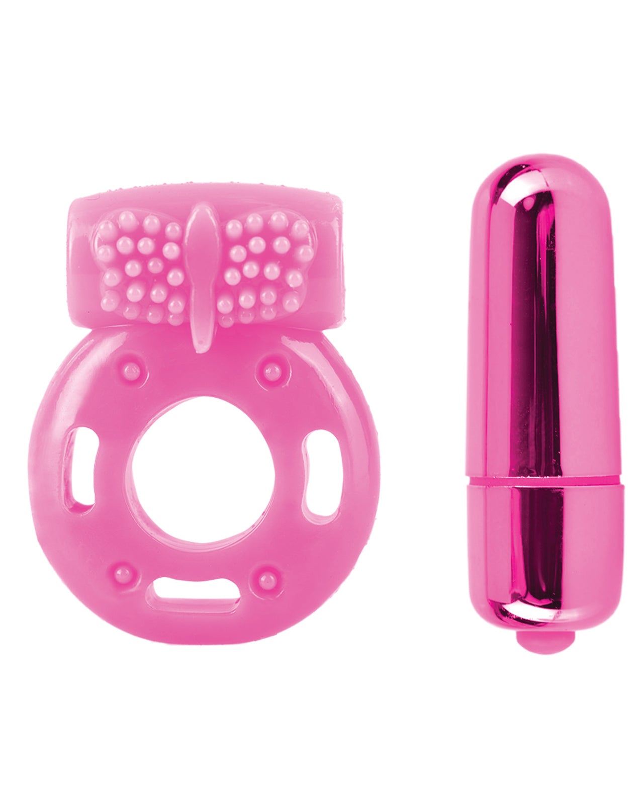 Neon Luv Touch Vibrating Couples Kit in Pink with Mini Rabbit Vibe