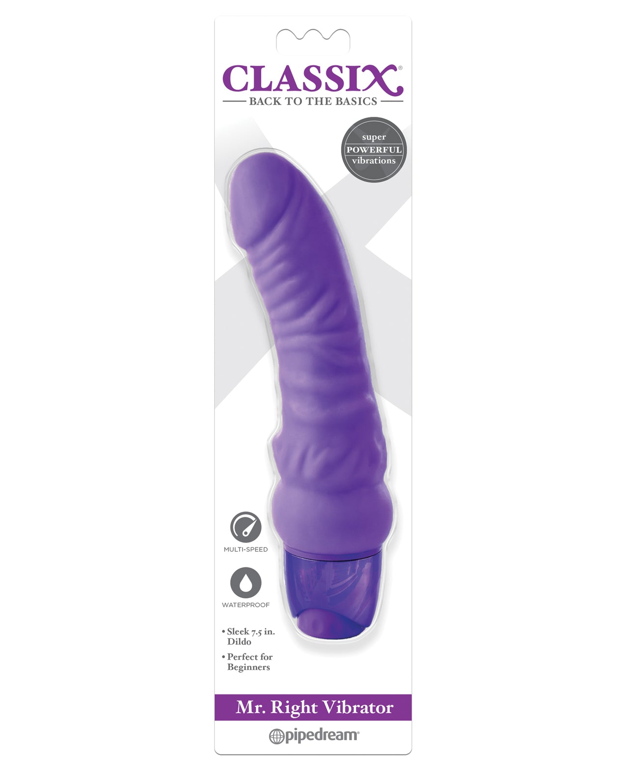 Classix Vibrator Flexible Curved Shaft Waterproof Multi-Speed for Targeted G-Spot Stimulation