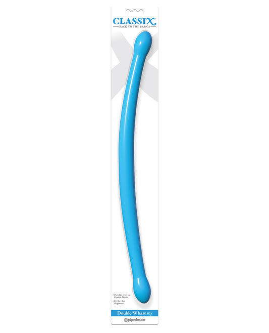 Classix Dongs & Dildos Blue Double Dong Bendable Design Twin Phallic Heads for Dual Stimulation