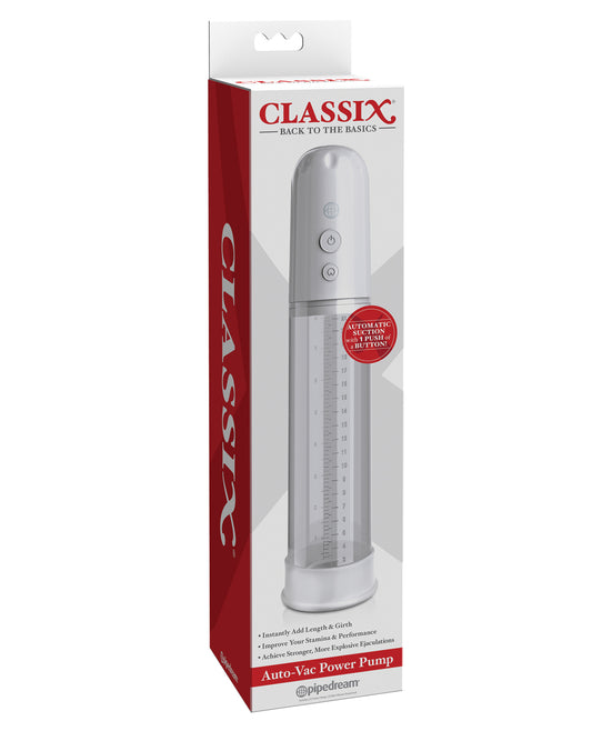 Classix Penis Enhancement Auto Vac Power Pump with Silicone Donut and Automatic Suction for Improved Male Performance