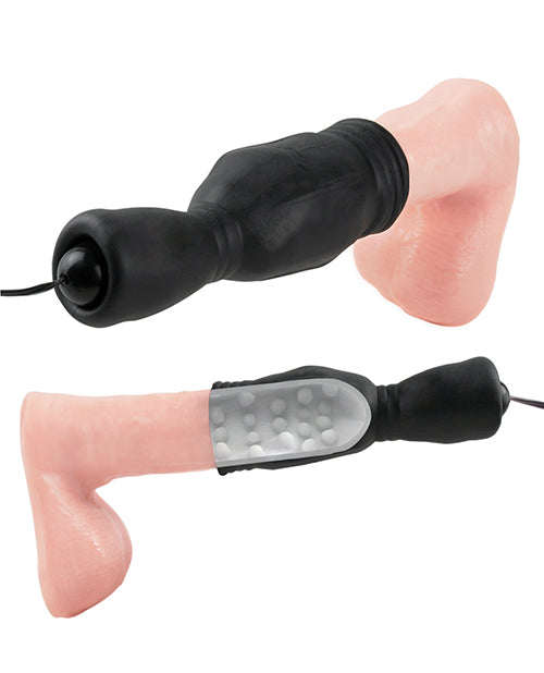 Vibrating Head Teazer Masturbator Sleeve – 7-Function Vibrator, Black