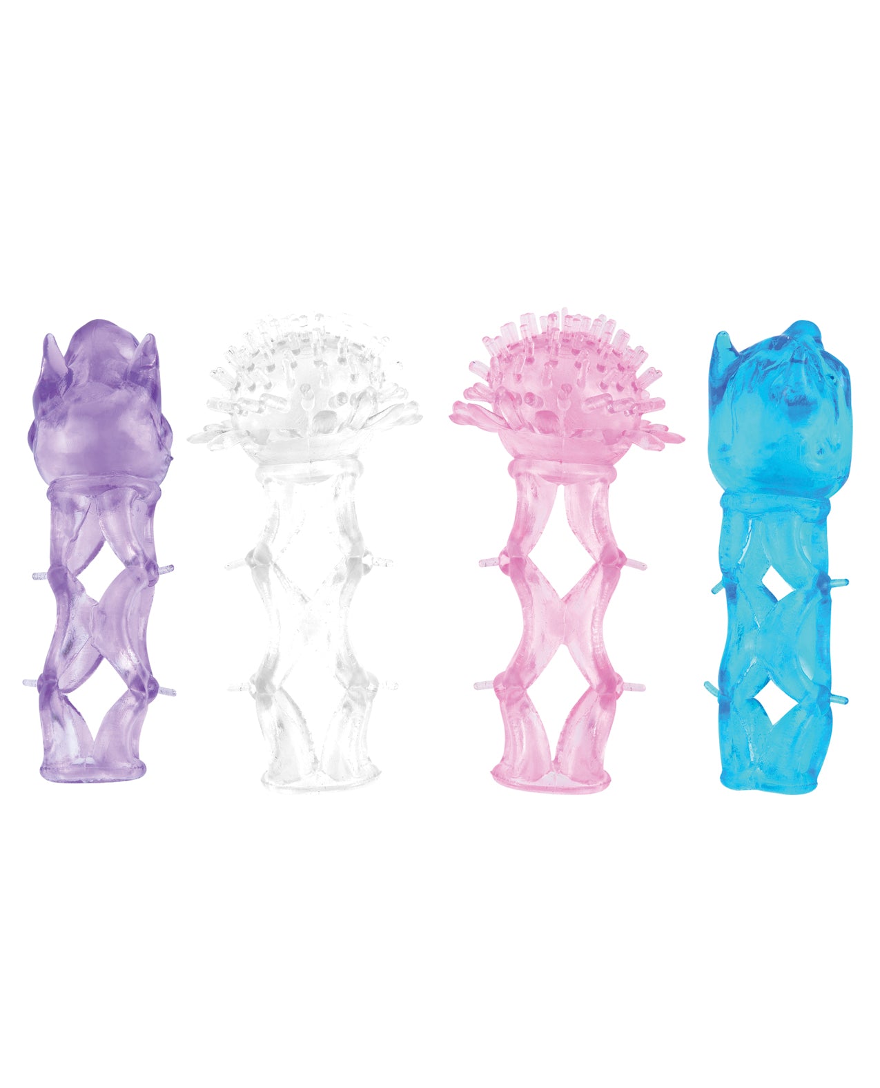 Box of 8 Stretchy Penis Tickler Sleeves with Mixed Stimulating Textures