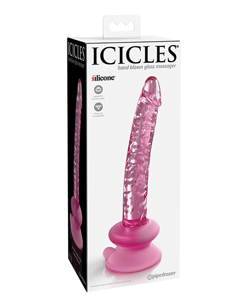 Icicles Glass Dildo with Realistic Veins and Silicone Suction Cup for Versatile Adult Play