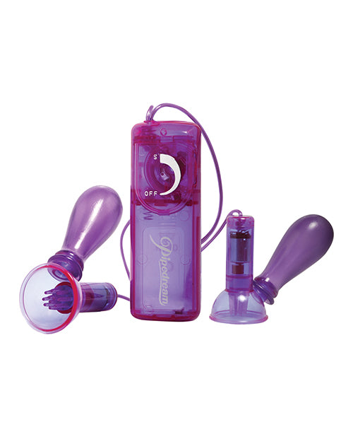 Fetish Fantasy Series Vibrating Nipple Pumps Stimulators with Ticklers