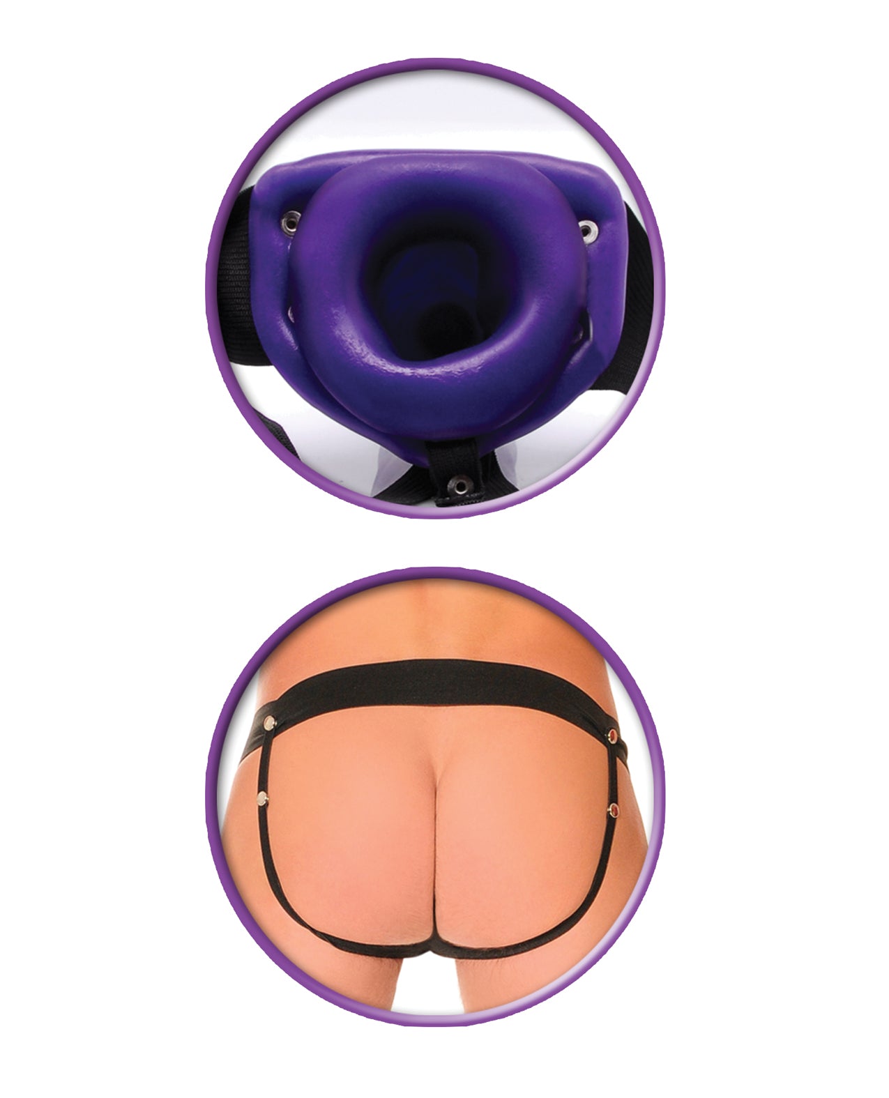 Vibrating Hollow Strap-On with Remote Control in Purple