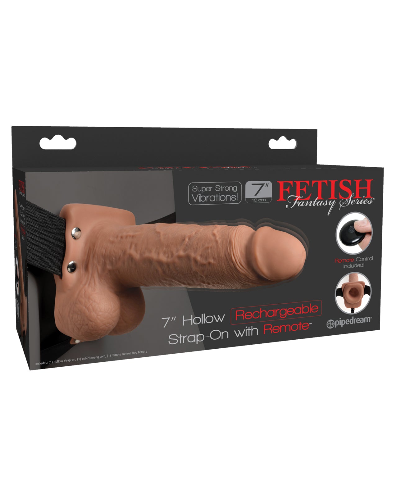Fetish Fantasy Series Strap On 7-inch Hollow Shaft Remote Control Adjustable Harness for Couple Play