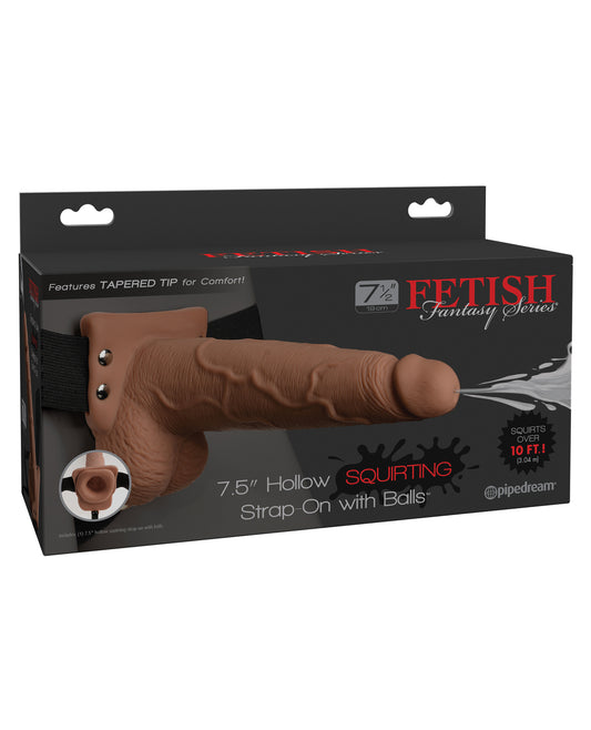 Fetish Fantasy Series Strap On Realistic Hollow Squirting Dildo Adjustable Harness for Couples Pleasure