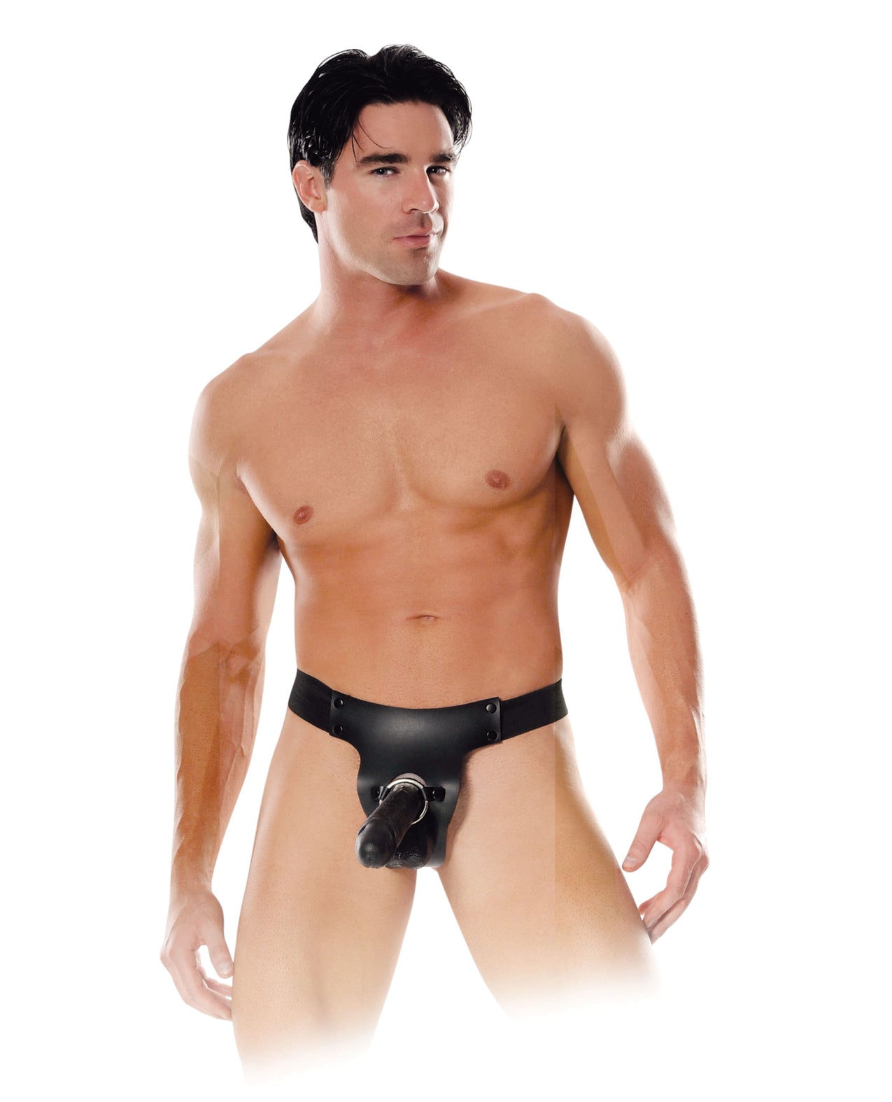 Mr. Big Hollow 8" Strap-On with Adjustable Leather-Feel Harness