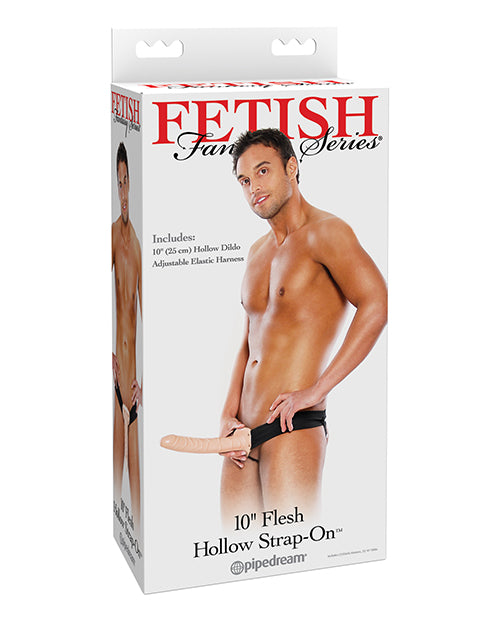 Fetish Fantasy Series Strap On adjustable harness 10-inch hollow dildo for couples and increased confidence