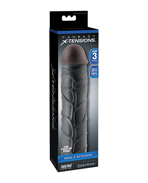 Fantasy X-tensions penis enhancement sleeve with 3-inch extension and lifelike Fanta Flesh material for pleasurable, natural-feel performance