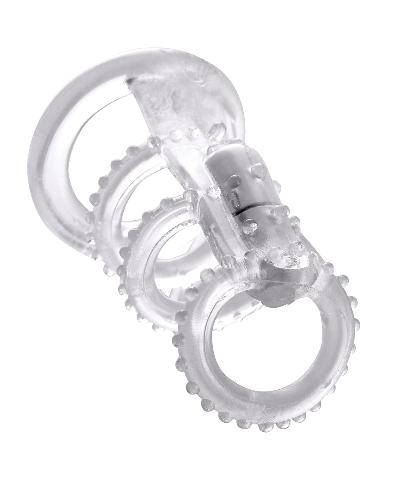 Vibrating Cock Cage Penis Enhancement with Stretch Rings and Micro Vibe