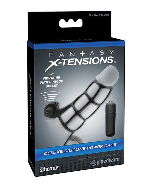 Fantasy X-tensions Penis Enhancement Silicone Power Cage with Vibrating Stimulator for Prolonged Erection and Intense Partner Satisfaction